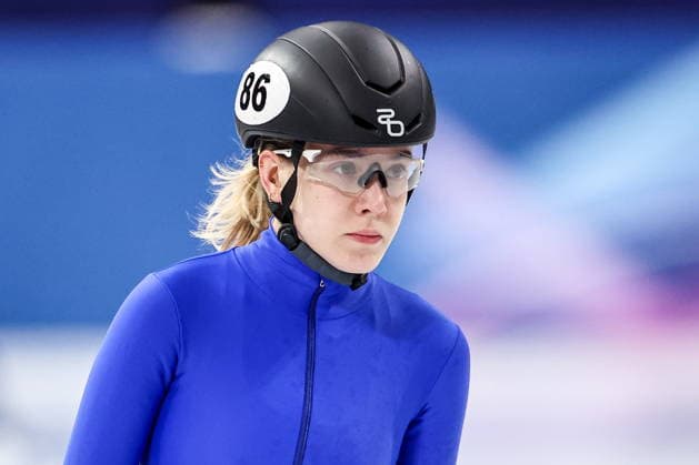 ITALY, MILAN - FEBRUARY 14, 2026: Alena Krylova of Russia competes in the women s 1,000m short-track Speed skating, Eisschnelllauf heats during the 2026 Winter Olympic Games, Olympische Spiele, Olympia, OS at the Milano Ice Skating Arena. Peter Kovalev TASS  88713077