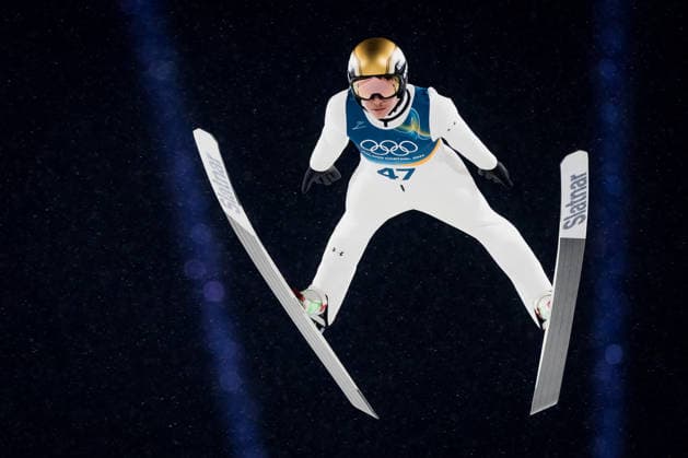 OLYMPICS - Winter Olympic Games, Olympische Spiele, Olympia, OS Milano Cortina 2026 PREDAZZO,ITALY,14.FEB.26 - OLYMPICS, Ski jumping, Skispringen, Ski, nordisch - Winter Olympic Games Milano Cortina 2026, large hill, men. Image shows Anze Lanisek (SLO).  GEPAxpictures xMatthiasxTrinkl