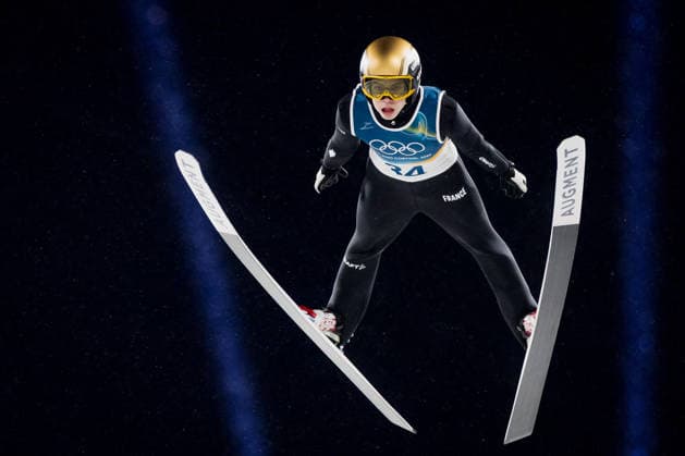 OLYMPICS - Winter Olympic Games, Olympische Spiele, Olympia, OS Milano Cortina 2026 PREDAZZO,ITALY,14.FEB.26 - OLYMPICS, Ski jumping, Skispringen, Ski, nordisch - Winter Olympic Games Milano Cortina 2026, large hill, men. Image shows Valentin Foubert (FRA).  GEPAxpictures xMatthiasxTrinkl