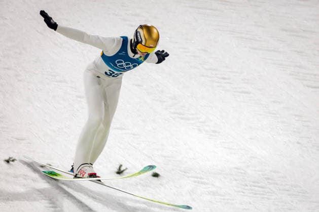 OLYMPICS - Winter Olympic Games, Olympische Spiele, Olympia, OS Milano Cortina 2026 PREDAZZO,ITALY,14.FEB.26 - OLYMPICS, Ski jumping, Skispringen, Ski, nordisch - Winter Olympic Games Milano Cortina 2026, large hill, men. Image shows Kacper Tomasiak (POL).  GEPAxpictures xMatthiasxTrinkl