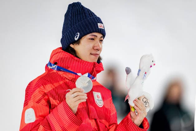 OLYMPICS - Winter Olympic Games, Olympische Spiele, Olympia, OS Milano Cortina 2026 PREDAZZO,ITALY,14.FEB.26 - OLYMPICS, Ski jumping, Skispringen, Ski, nordisch - Winter Olympic Games Milano Cortina 2026, large hill, men, medal ceremony. Image shows Ren Nikaido (JPN).  GEPAxpictures xMatthiasxTrinkl