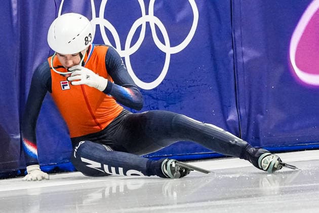 2026-02-14 - Milano Cortina 2026 Winter Olympics MILAN, ITALY - FEBRUARY 14: Selma Poutsma of Netherlands performing on the Short Track Speed skating, Eisschnelllauf during day 8 of the Milano Cortina 2026 Winter Olympics at the Milano Ice Skating Arena on February 14, 2026 in Milan, Italy Milan Milano Ice Skating Arena Italy Content not available for redistribution in The Netherlands directly or indirectly through any third parties. Copyright: xAndrexWeeningx
