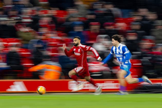 Football - FA Cup - 4th Round - Liverpool FC v Brighton & Hove Albion FC LIVERPOOL, ENGLAND - Saturday, February 14, 2026: Liverpool s Mohamed Salah during the FA Cup 4th Round match between Liverpool FC and Brighton & Hove Albion at Anfield. (Photo by David Rawcliffe Propaganda) LIVERPOOL Anfield MERSEYSIDE ENGLAND  Copyright: xPropagandaxPhotoxAgencyx P2026-02-14-Liverpool_Brighton-80