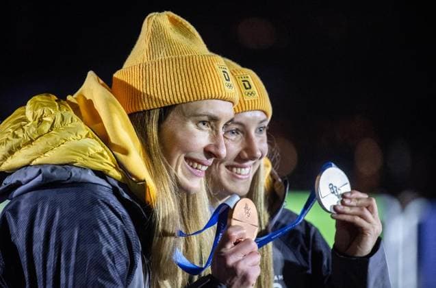 MILANO CORTINA 2026 - OLYMPISCHE WINTERSPIELE - CORTINA D™AMPEZZO - SKELETON FRAUEN ** NUR FÜR REDAKTIONELLE ZWECKE ** EDITORIAL USE ONLY **<p>14 02 2026-Cortina d™Ampezzo: Olympische Winterspiele Milano Cortina 2026 Skeleton Frauen Cortina Sliding Centre im Foto: Jacqueline Pfeifer 6 (GER), Susanne Kreher 8 (GER) ( Italien Venetien Cortina d™Ampezzo Copyright: SaschaxFromm *** MILANO CORTINA 2026 OLYMPIC WINTER GAMES CORTINA D™AMPEZZO SKELETON WOMEN FOR EDITORIAL PURPOSES ONLY p 14 02 2026 Cortina d™Ampezzo Olympic Winter Games Milano Cortina 2026 Skeleton Women Cortina Sliding Centre in photo Jacqueline Pfeifer 6 GER , Susanne Kreher 8 GER Italy Veneto Cortina d™Ampezzo Copyright SaschaxFromm Copyright: SaschaxFromm doc84ks7afi3aa134ywgo1f ,EDITORIAL USE ONLY