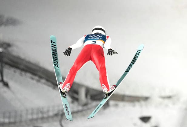 (260214) -- PREDAZZO, Feb. 14, 2026 -- Song Qiwu of China competes during the 1st round of Ski jumping, Skispringen, Ski, nordisch men s large hill individual event at the Milan-Cortina 2026 Olympic Winter games, Winterspiele,Spiele, Summer games in Predazzo, Italy, Feb. 14, 2026. ) (MICO2026)ITALY-PREDAZZO-OLYMPIC WINTER GAMES-SKI JUMPING-MEN S LARGE HILL INDIVIDUAL MengxYongmin 