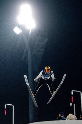 Ski jumping, Skispringen, Ski, nordisch - Milano Cortina 2026 Winter Olympics Day 8 Domen Prevc during Milano Cortina 2026 Winter Olympics Men™s Large Hill Individual competition at Predazzo Ski Jumping Stadium in Predazzo on February 14, 2026 Predazzo Italy  Copyright: xFotoxOlimpikx originalFilename:jastrzebowski-skijumpi260214_np5ZK.jpg