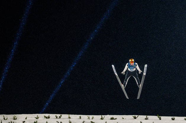Ski jumping, Skispringen, Ski, nordisch - Milano Cortina 2026 Winter Olympics Day 8 Domen Prevc during Milano Cortina 2026 Winter Olympics Men™s Large Hill Individual competition at Predazzo Ski Jumping Stadium in Predazzo on February 14, 2026 Predazzo Italy  Copyright: xFotoxOlimpikx originalFilename:jastrzebowski-skijumpi260214_npIlM.jpg