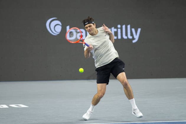 February 14, 2026, Frisco, Texas, USA: TAYLOR FRITZ (USA) uses a forehand during a menÃ¢â‚¬â ¢s singles semifinal match at the 2026 Nexo Dallas Open at The Ford Center at The Star in Frisco, Texas. Taylor Fritz advances to the championship match after defeating Marin Cilic, 7:6, 7:6. Frisco USA - ZUMAh193 20260214_zsp_h193_050 Copyright: xDanielxMcGregor-Huyerx