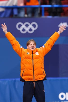 Winter Olympics - Podium of Short Track Speed skating, Eisschnelllauf Men 1500M Gold medalist Jens van t Wout of Team Netherlands celebrates on the podium during the medal ceremony for the Short Track Speed Skating Men s 1500m on day eight of the Milano Cortina 2026 Winter Olympic Games, Olympische Spiele, Olympia, OS at Milano Ice Skating Arena on February 14, 2026 in Milan, Italy. Photo by Alexis Jumeau ABACAPRESS.COM Milan Italy  Copyright: xJumeauxAlexis ABACAx