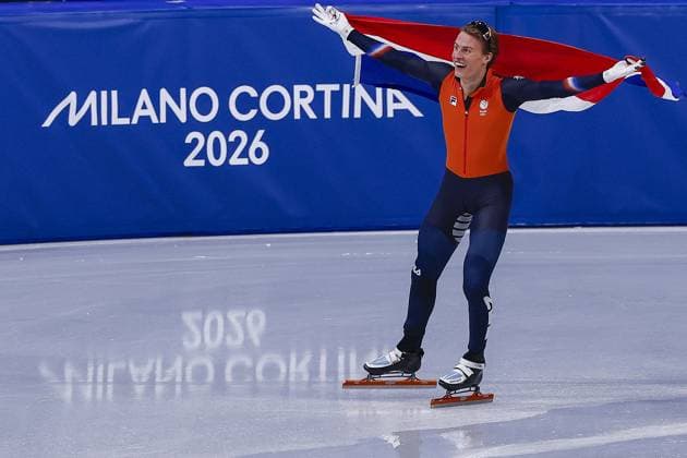 MILAN , 14-02-2026 , Milano Ice Skating Arena , season 2025 2026 , Olympic Winter games, Winterspiele,Spiele, Summer games 2026 - Short Track Short Track 14-02, Picture shows 15090m men Jens van t Wout Olympic Champion Olympic Winter Games 2026 - Short Track Short Track 14-02  x201603717x Copyright: