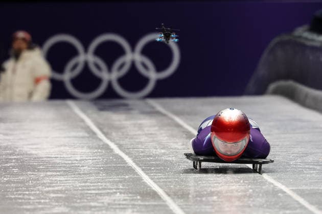 GIOCHI OLIMPICI - Olimpiadi Invernali Milano-Cortina 2026 - Skeleton Women Anna Fernstaedt (CZE) during the Olympic Winter games, Winterspiele,Spiele, Summer games Milano-Cortina 2026, Skeleton Women on February 14, 2026 at Cortina Sliding Center in Cortina d Ampezzo, Italy Cortina D Ampezzo Italy  Copyright: xIPAxSport ABACAx