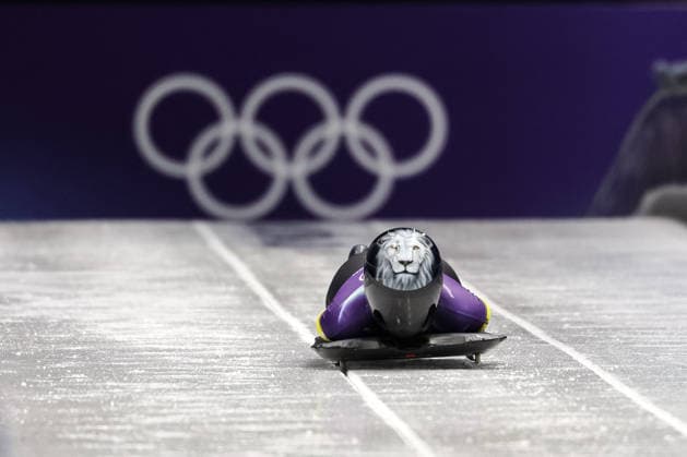 GIOCHI OLIMPICI - Olimpiadi Invernali Milano-Cortina 2026 - Skeleton Women Kim Meylemans (BEL) during the Olympic Winter games, Winterspiele,Spiele, Summer games Milano-Cortina 2026, Skeleton Women on February 14, 2026 at Cortina Sliding Center in Cortina d Ampezzo, Italy Cortina D Ampezzo Italy  Copyright: xIPAxSport ABACAx