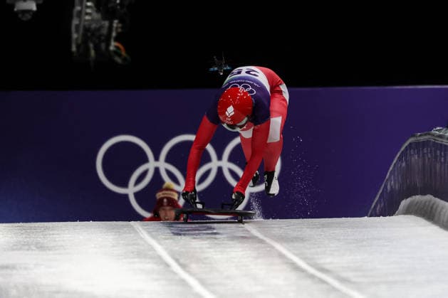 GIOCHI OLIMPICI - Olimpiadi Invernali Milano-Cortina 2026 - Skeleton Women Nanna Johansen (DEN) during the Olympic Winter games, Winterspiele,Spiele, Summer games Milano-Cortina 2026, Skeleton Women on February 14, 2026 at Cortina Sliding Center in Cortina d Ampezzo, Italy Cortina D Ampezzo Italy  Copyright: xIPAxSport ABACAx