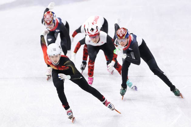 Winter Olympics - Short Track Speed skating, Eisschnelllauf Women 3000M Relay Athletes compete during the Short Track Speed Skating Women s 3000M Relay on day eight of the Milano Cortina 2026 Winter Olympics at Milano Speed Skating Stadium on February 14, 2026 in Milan, Italy. Photo by Alexis Jumeau ABACAPRESS.COM Milan Italy  Copyright: xJumeauxAlexis ABACAx