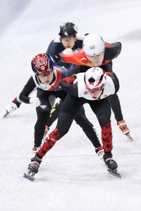 Winter Olympics - Short Track Speed skating, Eisschnelllauf Women 3000M Relay Athletes compete during the Short Track Speed Skating Women s 3000M Relay on day eight of the Milano Cortina 2026 Winter Olympics at Milano Speed Skating Stadium on February 14, 2026 in Milan, Italy. Photo by Alexis Jumeau ABACAPRESS.COM Milan Italy  Copyright: xJumeauxAlexis ABACAx