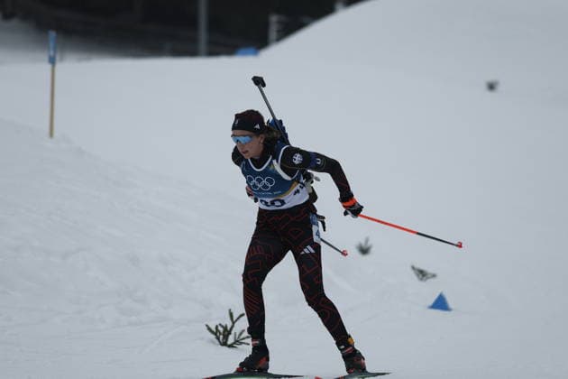Franziska Preuß (GER) competes in the Womens 7.5 km Sprint biathlon event at the Olympic Winter games, Winterspiele,Spiele, Summer games Milano Cortina 2026 at the Südtirol Arena, Antholz-Anterselva, Italy, on February 14, 2026. Franziska Preuß (GER) beim 7,5-km-Sprint der Frauen im Biathlon bei den Olympischen Winterspielen Milano Cortina 2026 in der Südtirol Arena, Antholz-Anterselva, Italien, am 14. Februar 2026. *** Franziska Preuß GER competes in the Womens 7 5 km Sprint biathlon event at the Olympic Winter Games Milano Cortina 2026 at the Südtirol Arena, Antholz Anterselva, Italy, on February 14, 2026 Franziska Preuß GER competes in the Womens 7.5 km Sprint biathlon event at the Olympic Winter Games Milano Cortina 2026 at the Südtirol Arena, Antholz Anterselva, Italy, on February 14, 2026 Copyright: HMBxMedia MarcxNiemeyer