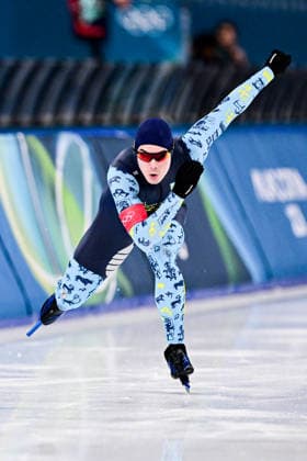 Marten LIIV (EST) vs Yevgeniy KOSHKIN (KAZ), during Speed skating, Eisschnelllauf Men s 500m, Speed Skating, at the Olympic Winter games, Winterspiele,Spiele, Summer games Milano Cortina 2026, at Milano Speed Skating Stadium, on February 14, 2026 in Milan, Italy. Noxthirdxpartyxsales  aflo_319874982