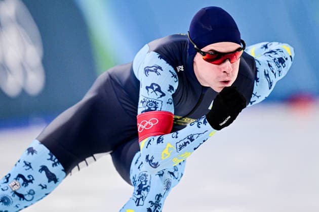 Marten LIIV (EST) vs Yevgeniy KOSHKIN (KAZ), during Speed skating, Eisschnelllauf Men s 500m, Speed Skating, at the Olympic Winter games, Winterspiele,Spiele, Summer games Milano Cortina 2026, at Milano Speed Skating Stadium, on February 14, 2026 in Milan, Italy. Noxthirdxpartyxsales  aflo_319875047