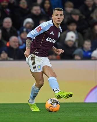 Lucas Digne of Aston Villa Aston Villa v Newcastle United, Emirates FA Cup, Fourth Round, Football, Villa Park, Birmingham, UK - 14 Feb 2026Birmingham Villa Park United Kingdom EDITORIAL USE ONLY No use with unauthorised audio, video, data, fixture lists, club league logos or live services. Online in-match use limited to 120 images, no video emulation. No use in betting, games or single club league player publications. Copyright: xAlanxWalter Shutterstockx 16608496bj