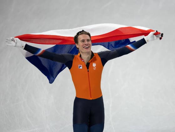 February 14, 2026, Milano, Lombardy, Italy: Jens van t Wout (2) of the Netherlands celebrates after winning the gold medal in Short Track Speed skating, Eisschnelllauf Mens 1500m finals during the 2026 Winter Olympics at the Milano Ice Skating Arena on Saturday in Milano. Olympics 2026: Milano Cortina: Short Track Speed Skating Men s  - ZUMAj89_ 20260214_oly_j89_019 Copyright: xPaulxKitagakixJr.x