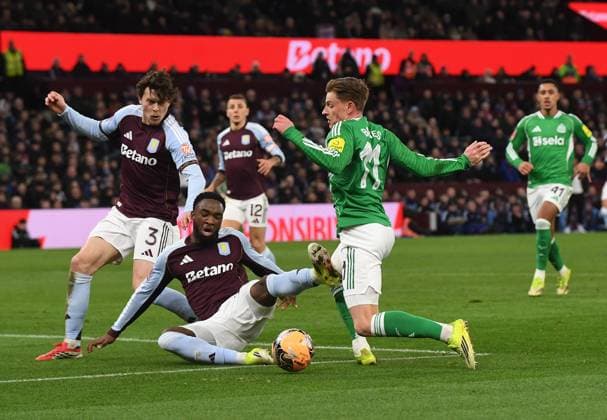 Harvey Barnes of Newcastle United goes down in the box but no penalty awarded Aston Villa v Newcastle United, Emirates FA Cup, Fourth Round, Football, Villa Park, Birmingham, UK - 14 Feb 2026Birmingham Villa Park United Kingdom EDITORIAL USE ONLY No use with unauthorised audio, video, data, fixture lists, club league logos or live services. Online in-match use limited to 120 images, no video emulation. No use in betting, games or single club league player publications. Copyright: xAlanxWalter Shutterstockx 16608496ck