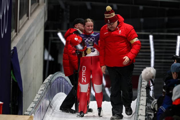 GIOCHI OLIMPICI - Olimpiadi Invernali Milano-Cortina 2026 - Skeleton Women Nanna Johansen (DEN) during the Olympic Winter games, Winterspiele,Spiele, Summer games Milano-Cortina 2026, Skeleton Women on February 14, 2026 at Cortina Sliding Center in Cortina d Ampezzo, Italy Cortina D Ampezzo Italy  Copyright: xIPAxSport ABACAx