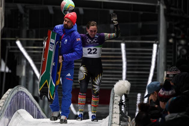 GIOCHI OLIMPICI - Olimpiadi Invernali Milano-Cortina 2026 - Skeleton Women Nicole Burger (RSA) during the Olympic Winter games, Winterspiele,Spiele, Summer games Milano-Cortina 2026, Skeleton Women on February 14, 2026 at Cortina Sliding Center in Cortina d Ampezzo, Italy Cortina D Ampezzo Italy  Copyright: xIPAxSport ABACAx