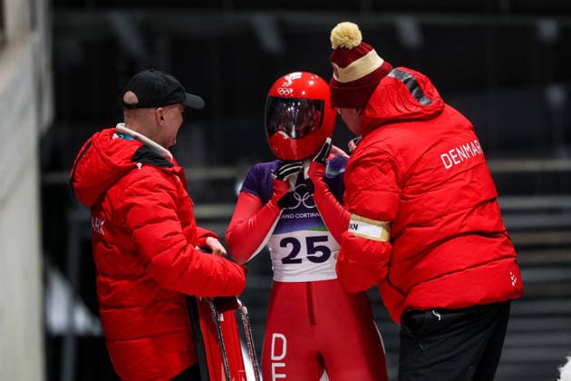 GIOCHI OLIMPICI - Olimpiadi Invernali Milano-Cortina 2026 - Skeleton Women Nanna Johansen (DEN) during the Olympic Winter games, Winterspiele,Spiele, Summer games Milano-Cortina 2026, Skeleton Women on February 14, 2026 at Cortina Sliding Center in Cortina d Ampezzo, Italy Cortina D Ampezzo Italy  Copyright: xIPAxSport ABACAx