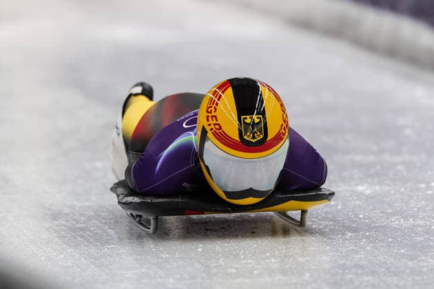 GIOCHI OLIMPICI - Olimpiadi Invernali Milano-Cortina 2026 - Skeleton Women Jacqueline Pfeifer (GER) during the Olympic Winter games, Winterspiele,Spiele, Summer games Milano-Cortina 2026, Skeleton Women on February 14, 2026 at Cortina Sliding Center in Cortina d Ampezzo, Italy Cortina D Ampezzo Italy  Copyright: xIPAxSport ABACAx