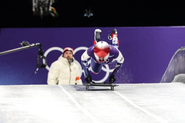 GIOCHI OLIMPICI - Olimpiadi Invernali Milano-Cortina 2026 - Skeleton Women Anna Fernstaedt (CZE) during the Olympic Winter games, Winterspiele,Spiele, Summer games Milano-Cortina 2026, Skeleton Women on February 14, 2026 at Cortina Sliding Center in Cortina d Ampezzo, Italy Cortina D Ampezzo Italy  Copyright: xIPAxSport ABACAx