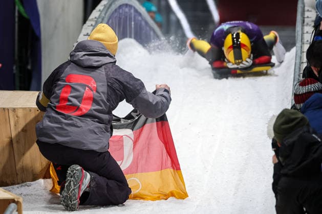 GIOCHI OLIMPICI - Olimpiadi Invernali Milano-Cortina 2026 - Skeleton Women Susanne Kreher (GER) 2nd place, Silver Medal during the Olympic Winter games, Winterspiele,Spiele, Summer games Milano-Cortina 2026, Skeleton Women on February 14, 2026 at Cortina Sliding Center in Cortina d Ampezzo, Italy Cortina D Ampezzo Italy  Copyright: xIPAxSport ABACAx