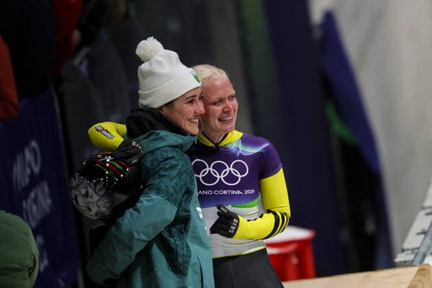 GIOCHI OLIMPICI - Olimpiadi Invernali Milano-Cortina 2026 - Skeleton Women Kim Meylemans (BEL) during the Olympic Winter games, Winterspiele,Spiele, Summer games Milano-Cortina 2026, Skeleton Women on February 14, 2026 at Cortina Sliding Center in Cortina d Ampezzo, Italy Cortina D Ampezzo Italy  Copyright: xIPAxSport ABACAx