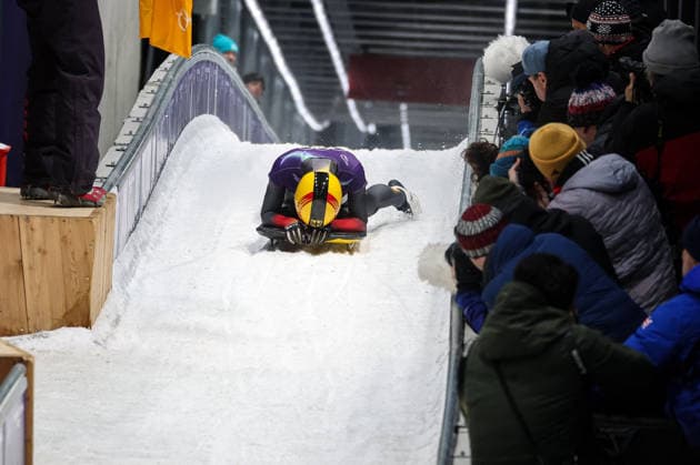 GIOCHI OLIMPICI - Olimpiadi Invernali Milano-Cortina 2026 - Skeleton Women Jacqueline Pfeifer (GER) 3rd place, Bronze Medal during the Olympic Winter games, Winterspiele,Spiele, Summer games Milano-Cortina 2026, Skeleton Women on February 14, 2026 at Cortina Sliding Center in Cortina d Ampezzo, Italy Cortina D Ampezzo Italy  Copyright: xIPAxSport ABACAx