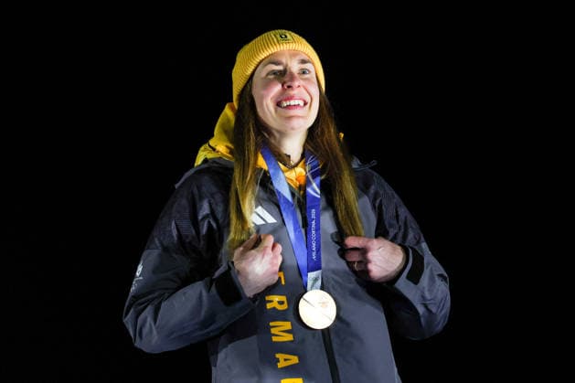 GIOCHI OLIMPICI - Olimpiadi Invernali Milano-Cortina 2026 - Skeleton Women Milano Cortina 2026 - XXV Olympic Winter games, Winterspiele,Spiele, Summer games Cortina D Ampezzo - Italy Saturday , February 14 , 2023 Skeleton - Women s KREHER Susanne (GER) Cortina D Ampezzo Italy  Copyright: xIPAxSport ABACAx