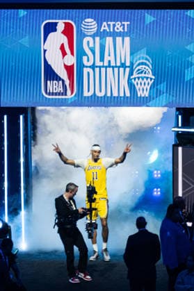 NBA, Basketball Herren, USA All Star 2026: Slum Dunk Contest LOS ANGELES, CA - FEB 14: Jaxson Hayes from the Los Angeles Lakers during the Slamdunk contest at the NBA All-Star weekend at Intuit Dome in Los Angeles, United States on February 14, 2026. Jon Putman Anadolu California United States. Editorial use only. Please get in touch for any other usage.  Copyright: x2026xAnadoluxJonxPutmanx