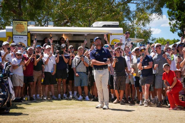 LIV GOLF ADELAIDE, Bryson DeChambeau of the Crushers GC during Round 4 of the LIV Golf Adelaide at The Grange Golf Club in Adelaide, Sunday, February 15, 2026. ( NO ARCHIVING, EDITORIAL USE ONLY ADELAIDE SA AUSTRALIA  Copyright: xMATTxTURNERx 20260215156506085966