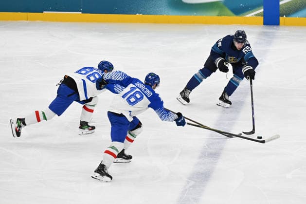 February 14, 2026, Milano, Lombardia, Italy: Tommaso De Luca (ITA),Nicholas Saracino (ITA),Rasmus Ristolainen (FIN) during the Winter Olympic Games, Olympische Spiele, Olympia, OS Milano Cortina 2026, at the Milano Santagiulia IHO Arena, on February 14, 2026 in Milano, Italy Milano Italy - ZUMAm345 20260214_oly_m345_042 Copyright: xFedericoxManonix