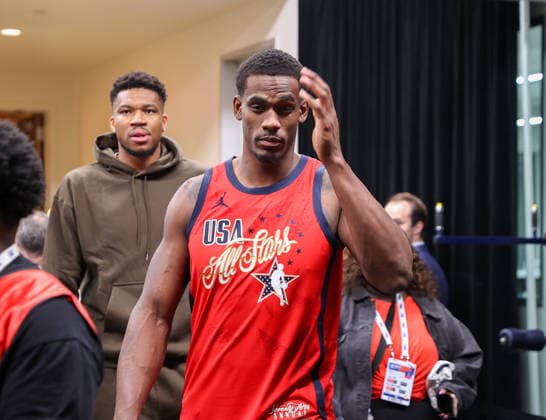 NBA, Basketball Herren, USA All Star 2026 Saturday LOS ANGELES, CA - FEB 14: Jalen Duren of USA Stars Team of 2026 NBA All Star Game is seen during the Media Day event at Intuit Dome, Inglewood, Los Angeles, California, United States on February 14, 2026. Tayfun Coskun Anadolu Los Angeles United States. Editorial use only. Please get in touch for any other usage.  Copyright: x2026xAnadoluxTayfunxCoskunx
