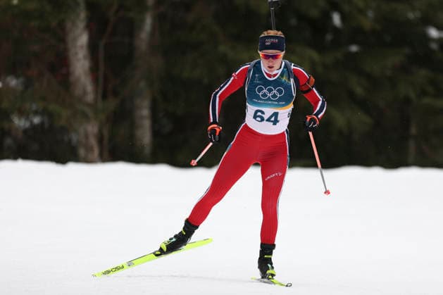 (260215) -- ANTERSELVA, Feb. 15, 2026 -- Maren Kirkeeide of Norway competes during the biathlon women s 7.5km sprint event at the Milan-Cortina 2026 Olympic Winter games, Winterspiele,Spiele, Summer games in Anterselva, Italy, Feb. 14, 2026. ) (MICO2026)ITALY-ANTERSELVA-OLYMPIC WINTER GAMES-BIATHLON-WOMEN S 7.5KM SPRINT ZhangxTao 