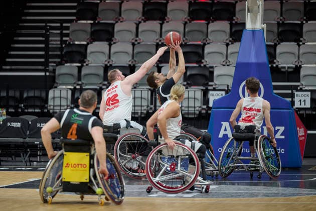 Nuremberg Falcons vs Allianz Rollers Ulm, Wheelchair Basketball, 2 Wheelchair Basketball Bundesliga, Division A, RBBL2 Div A 25 26, Nuremberg, KIA Metropol Arena, 93 Nilkas Mayer Nuremberg Falcons RBBL2, Nuremberg Falcons vs Allianz Rollers Ulm Nuremberg KIA Metropol Arena Bavaria Germany Copyright: xAmerican-Football.Network,x30nullvierxPhotographie,xGerhardxLehnerx
