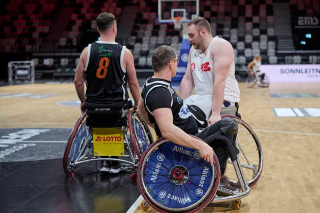 Nuremberg Falcons vs Allianz Rollers Ulm, Wheelchair Basketball, 2 Wheelchair Basketball Bundesliga, Division A, RBBL2 Div A 25 26, Nuremberg, KIA Metropol Arena, 93 Nilkas Mayer Nuremberg Falcons RBBL2, Nuremberg Falcons vs Allianz Rollers Ulm Nuremberg KIA Metropol Arena Bavaria Germany Copyright: xAmerican-Football.Network,x30nullvierxPhotographie,xGerhardxLehnerx