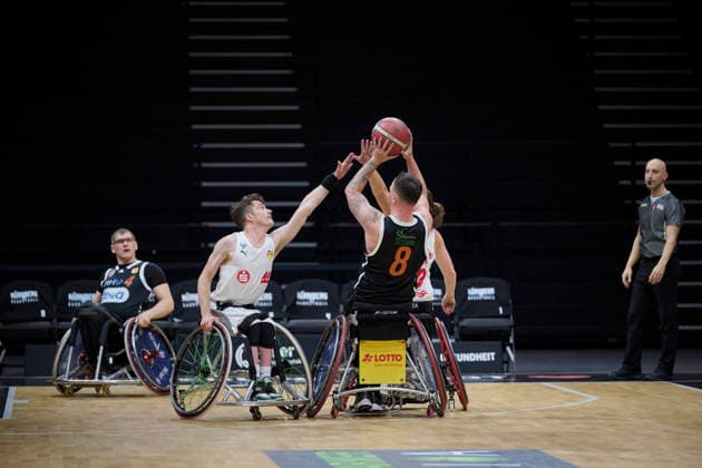 Nuremberg Falcons vs Allianz Rollers Ulm, Wheelchair Basketball, 2 Wheelchair Basketball Bundesliga, Division A, RBBL2 Div A 25 26, Nuremberg, KIA Metropol Arena RBBL2, Nuremberg Falcons vs Allianz Rollers Ulm Nuremberg KIA Metropol Arena Bayern Germany Copyright: xAmerican-Football.Network,x30nullvierxPhotographie,xGerhardxLehnerx