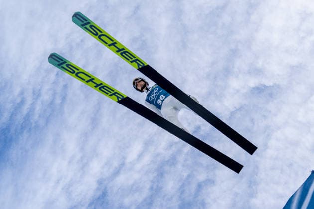OLYMPICS - Winter Olympic Games, Olympische Spiele, Olympia, OS Milano Cortina 2026 PREDAZZO,ITALY,15.FEB.26 - OLYMPICS, NORDIC SKIING, NORDIC COMBINED, Ski jumping, Skispringen, Ski, nordisch - Winter Olympic Games Milano Cortina 2026, large hill, training. Image shows Johannes Lamparter (AUT).  GEPAxpictures xOliverxLerch