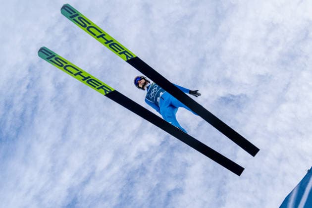 OLYMPICS - Winter Olympic Games, Olympische Spiele, Olympia, OS Milano Cortina 2026 PREDAZZO,ITALY,15.FEB.26 - OLYMPICS, NORDIC SKIING, NORDIC COMBINED, Ski jumping, Skispringen, Ski, nordisch - Winter Olympic Games Milano Cortina 2026, large hill, training. Image shows Julian Schmid (GER).  GEPAxpictures xOliverxLerch