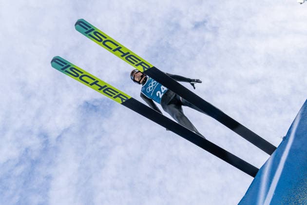 OLYMPICS - Winter Olympic Games, Olympische Spiele, Olympia, OS Milano Cortina 2026 PREDAZZO,ITALY,15.FEB.26 - OLYMPICS, NORDIC SKIING, NORDIC COMBINED, Ski jumping, Skispringen, Ski, nordisch - Winter Olympic Games Milano Cortina 2026, large hill, training. Image shows Samuel Costa (ITA).  GEPAxpictures xOliverxLerch