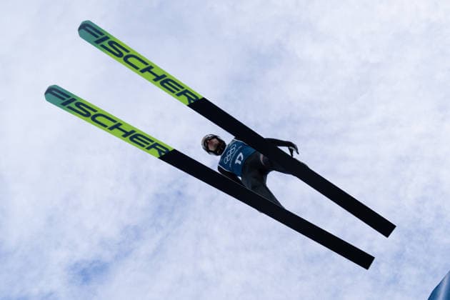 OLYMPICS - Winter Olympic Games, Olympische Spiele, Olympia, OS Milano Cortina 2026 PREDAZZO,ITALY,15.FEB.26 - OLYMPICS, NORDIC SKIING, NORDIC COMBINED, Ski jumping, Skispringen, Ski, nordisch - Winter Olympic Games Milano Cortina 2026, large hill, training. Image shows Aaron Kostner (ITA).  GEPAxpictures xOliverxLerch