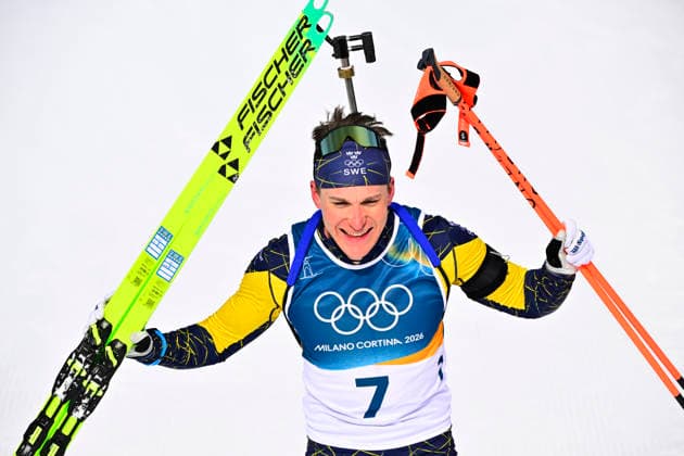 ANTERSELVA, ITALY 20260215 Martin Ponsiluoma at the start of the men s 12.5 km pursuit start in biathlon in Anterselva during the Winter Olympics in Milan Cortina, Italy. *** The image is included in the SPORTS PACKAGE. For others PAID IMAGE ** ANTERSELVA ITALY x10030x *** ANTERSELVA, ITALY 20260215 Martin Ponsiluoma at the start of the men s 12 5 km pursuit start in biathlon in Anterselva during the Winter Olympics in Milan Cortina, Italy The image is included in the SPORTS PACKAGE For others PAID IMAGE ANTERSELVA ITALY x10030x  Copyright: xJonasxEkströmer TTx 2026 OLYMPICS BIENBALL SHOOT MEN S PURSUE START