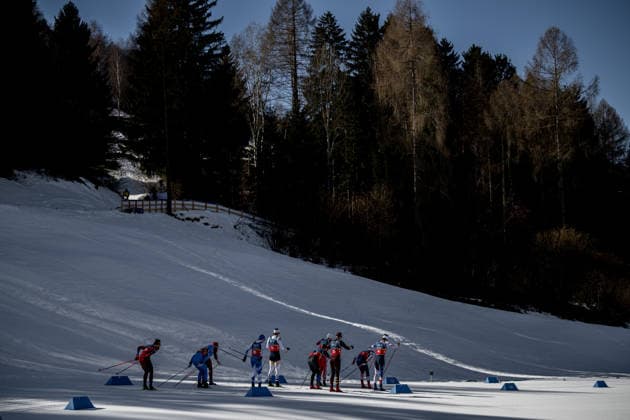 260215 The start of the men s 4 x 7.5km relay cross-country skiing race during day 9 of the 2026 Winter Olympics on February 15, 2026 in Val di Fiemme. Photo: Maxim Thore BILDBYRAN kod MT MT0983 skidor cross-country skiing langrenn Olympic Games, Olympische Spiele, Olympia, OS olympics winter olympics os ol olympiska spel vinter-os olympiske leker milano cortina 2026 milan cortina 2026 milano cortina 2026 olympic games milano cortina 2026 winter olympic games milano cortina-os milano cortina-ol vinter-ol 9 bbeng herr stafett *** 260215 The start of the men s 4 x 7 5km relay cross country skiing race during day 9 of the 2026 Winter Olympics on February 15, 2026 in Val di Fiemme Photo Maxim Thore BILDBYRAN kod MT MT0983 skidor cross country skiing langrenn olympic games olympics winter olympics os ol olympiska spel vinter os olympiske leker milano cortina 2026 milan cortina 2026 milano cortina 2026 olympic games milano cortina 2026 winter olympic games milano cortina os milano cortina ol vinter ol 9 bbeng herr relay  Copyright: MAXIMxTHORE BB260215MT002