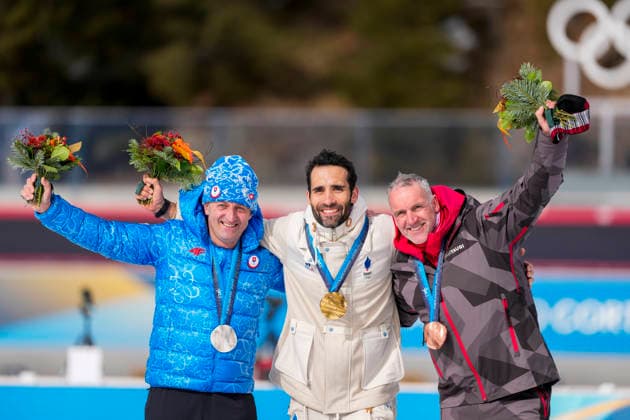 Winter Olympics in Milan Cortina 2026 Anterselva, Italy 20260215. Pavol Hurajt from Slovakia, Martin Fourcade from France and Christoph Sumann from Austria receive medals during a special ceremony for the redistribution of Olympic medals during the Milan Cortina 2026 Winter Olympics. Photo: Heiko Junge NTB Anterselva Italy EDITORIAL USE ONLY. RESTRICTED USE FOR BETTING COMPANIES Ref:_SPOwNYS3xjqzuk.jpg *** Winter Olympics in Milan Cortina 2026 Anterselva, Italy 20260215 Pavol Hurajt from Slovakia, Martin Fourcade from France and Christoph Sumann from Austria receive medals during a special ceremony for the redistribution of Olympic medals during the Milan Cortina 2026 Winter Olympics Photo Heiko Junge NTB Anterselva Italy EDITORIAL USE ONLY RESTRICTED USE FOR BETTING COMPANIES  Copyright: xHeikoxJungex xNTBx