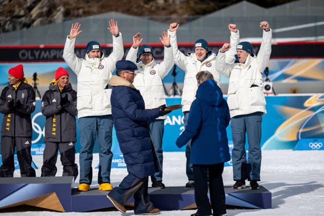 260215 Bronze medalists Emil Hegle Svendsen Ole Einar Bjorndalen, Johannes Thingnes Bo and Tarjei Bo of Norway during a retroactive medal ceremony for the Sochi 2014 Winter Olympics, Biathlon men 4x7.5km relay during day 9 of the 2026 Winter Olympics on February 15, 2026 in Anterselva. Photo: Jon Olav Nesvold BILDBYRAN COP 217 MB1329 skidskytte biathlon skiskyting Olympic Games, Olympische Spiele, Olympia, OS olympics winter olympics os ol olympiska spel vinter-os olympiske leker milano cortina 2026 milan cortina 2026 milano cortina 2026 olympic games milano cortina 2026 winter olympic games milano cortina-os milano cortina-ol vinter-ol 9 bbeng pursuit jaktstart *** 260215 Bronze medalists Emil Hegle Svendsen Ole Einar Bjorndalen, Johannes Thingnes Bo and Tarjei Bo of Norway during a retroactive medal ceremony for the Sochi 2014 Winter Olympics, Biathlon men 4x7 5km relay during day 9 of the 2026 Winter Olympics on February 15, 2026 in Anterselva Photo Jon Olav Nesvold BILDBYRAN COP 217 MB1329 biathlon biathlon olympic games olympics winter olympics os ol olympic games winter os olympic games milano cortina 2026 milan cortina 2026 milan cortina 2026 milan cortina 2026 olympic games milano cortina 2026 winter olympic games milano cortina os milano cortina ol winter ol 9 bbeng pursuit chase start  Copyright: JONxOLAVxNESVOLD BB260215JE071